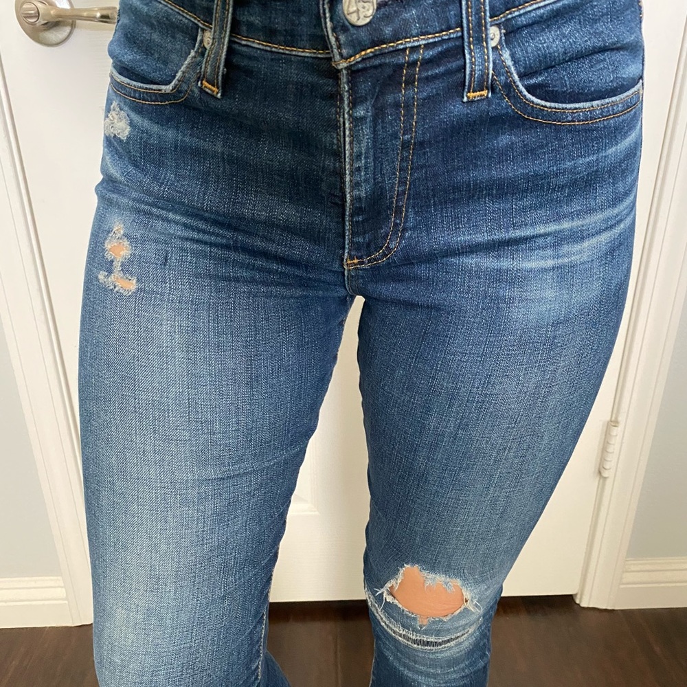AG Jeans High Waisted Skinny Distressed